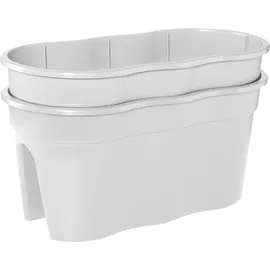 KHW Balkonkasten Flowerclip XL 57,5 x 27,7 x 27 cm weiß 2 St.