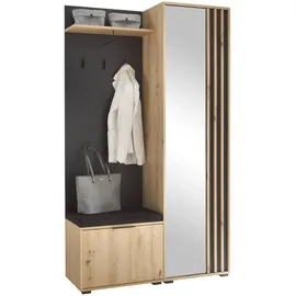 moebel-dich-auf Volam Garderobenschrank 114x197x40 cm Schwarz