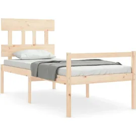 vidaXL Seniorenbett mit Kopfteil 90x200 cm Massivholz
