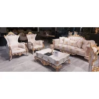xlmoebel Luxus Chesterfield Set 3+3+1 Couchtisch Barock Rokoko Sitzpolster Garnituren