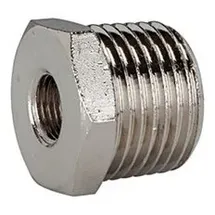 Riegler Reduziernippel, R 1/2 a., G 1/8 i., SW 22, Messing vernickelt