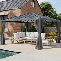 TOOLPORT PRIMEYARD Gartenpavillon 4x4 m mit Polycarbonatdach - (300666)