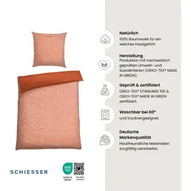 SCHIESSER Doubleface Renforcé apricot/kupfer 135 x 200 cm + 80 x 80 cm