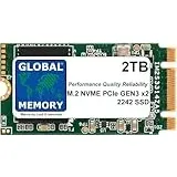 GLOBAL MEMORY 2TB M.2 2242 PCIe Gen3 x2 NVMe B+M Key Solid State Drive (SSD) für Laptops/Desktop-PCs/Server/Workstations/Motherboards