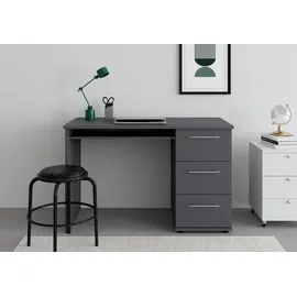 vogl möbelfabrik Schreibtisch VOGL MÖBELFABRIK "Tobi, wahlweise mit 3 Schubkästen oder 1 Schubkasten/1 Tür", grau (anthrazit), B:115cm H:73cm T:56cm, Tische, Schreibtisch, optional mit Tastaturauszug, Breite 115 cm