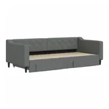 vidaXL Tagesbett Ausziehbar mit Schubladen Dunkelgrau 90x200 cm Stoff