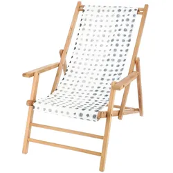 Jan Kurtz - Maxx Deckchair Teakholz, Bezug Designers Guild Amlapura Graphit
