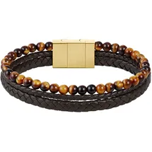 Boss SPHERE MIXED Lederarmband mit Onyx oder Tigerauge braun 19 cm
