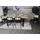 Mendler 6er-Set Esszimmerstuhl HWC-K88, Lehnstuhl Stuhl, Holz Poly-Rattan Metall Bouclé ~ Stoff/Textil schwarz