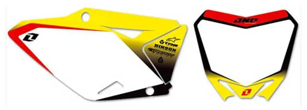 One Industries Suzuki Rm-z 250 2010 Aufkleber Für Nummernschilder - White / Yellow / Red - One Size