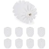 Relaxdays Relaxdays, weiß Ersatzbürstenkopf für Klobürste, im 9er Set, Ersatz WC Bürstenkopf, Kunststoff, 12 mm Gewinde, D: 8 cm, 9 Stück