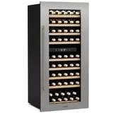 Klarstein Weinkühlschrank Vinsider Duo 79, für 79 Standardflaschen á 0,75l,Wein Flaschenkühlschrank Weintemperierschrank Weinschrank Kühlschrank silberfarben