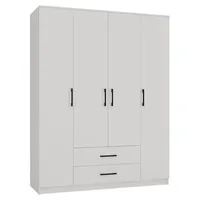 Topeshop Romana 160 BIEL KPLB Bedroom Wardrobe/Closet 11 Shelves