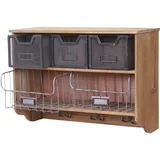 Mendler Wandgarderobe HWC-A43, Haushaltsregal Regal, Tanne Holz Vintage Patchwork 42x60x24cm