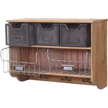 Mendler Wandgarderobe HWC-A43, Haushaltsregal Regal, Tanne Holz Vintage Patchwork 42x60x24cm