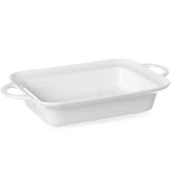 HENDI Ofenform mit Ohrengriffen, Rechteckig, 0,82l, 328x189x(h)58mm - Handgriffen 185x260x55 mm - Weiß