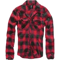 Brandit Textil Check Langarmhemd Red / Black 3XL