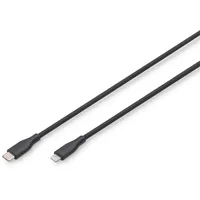 Digitus Lightning Stecker, USB-C® Stecker 0.50m Schwarz Flexibel, hochflexi