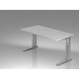 HAMMERBACHER US16 höhenverstellbarer Schreibtisch lichtgrau rechteckig, C-Fuß-Gestell silber 160,0 x 80,0 cm