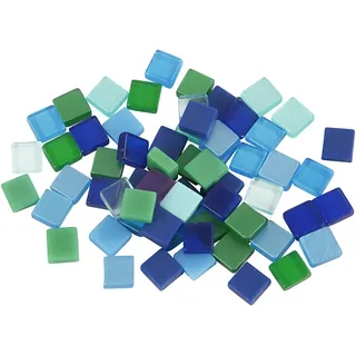 Mini-Mosaik, Größe 5x5 mm, Blau/Grüntöne, 25 g