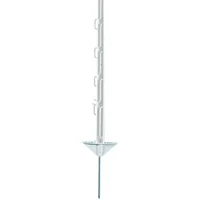 ELECTRA Kunststoffpfahl 125 cm mit Doppeltritt - weiß - 40 Stück Weidezaunpfähle