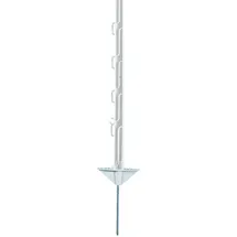 ELECTRA Kunststoffpfahl 125 cm mit Doppeltritt - weiß - 40 Stück Weidezaunpfähle