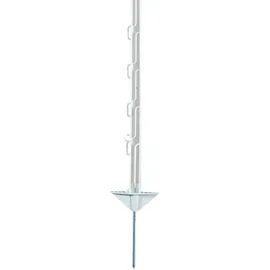 ELECTRA Kunststoffpfahl 125 cm mit Doppeltritt - weiß - 20 Stück Weidezaunpfähle