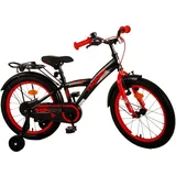 Volare Kinderfahrrad Thombike für Jungen 18 Zoll Kinderrad in Schwarz Rot