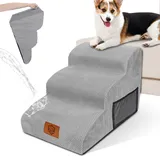 Zvonema wasserdichte Hundetreppe, Hundetreppe 40 cm Hoch, Hochwertige Schwamm Katzentreppe, Tragbare Verletzungsprophylaxe Hunderampe, rutschfeste Haustierrampe, Waschbarer Hunde Treppe