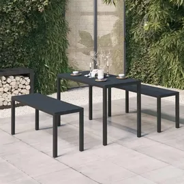 vidaXL Garten-Essgruppe 3-tlg. Schwarz
