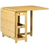 Homcom Klapptisch mit Ablagefächer natur 149,5L x 80B x 73,5H cm