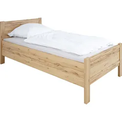 Bett PRIESS "Husum Schlafzimmer Jugendzimmer Rahmenbett", beige (astkernbuchefarben), B:110cm H:85cm L:208cm, Betten, Bettgestell Jugendbett, mit Komforthöhe verschiedene Ausführungen hochwertige Premium Qualität