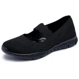 SKECHERS Damen technisiert gestrickt, (Seager-Power Hitter-Engineered Knit Mary Jane), schwarz/schwarz, 35 EU