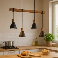 LINDBY Trebale 4 Pendelleuchte Black-Wood (9626271)