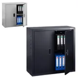 Arebos Aktenschrank 90x90x40 cm Schwarz