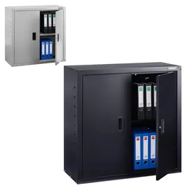 Arebos Aktenschrank 90x90x40 cm Schwarz