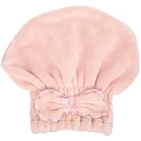 DECHOUS Schnelltrocknende Korallfleece Haarturban für Frauen Saugfähige Trockenhaube mit Schleife Sanfte Haarpflege Praktisches Langlebiges Haarhandtuch für Zuhause und Reisen