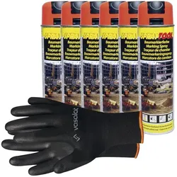 vasalat Markierungsspray Leuchtfarben SET - 6 Dosen ; neonorange