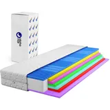 alpha mat Matratze Schaumstoffmatratze 80x200 ECO Perfect Höhe 20 cm, Rollmatratze 7-Zonen Härtegrad H3 H4 mittelfest, fest, profilierter Schaumstoff, Oeko-Tex, Hyperallergen, waschbarer Bezug