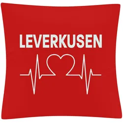 multifanshop Kissenbezug - Leverkusen - Herzschlag - Druck weiß - Kissen