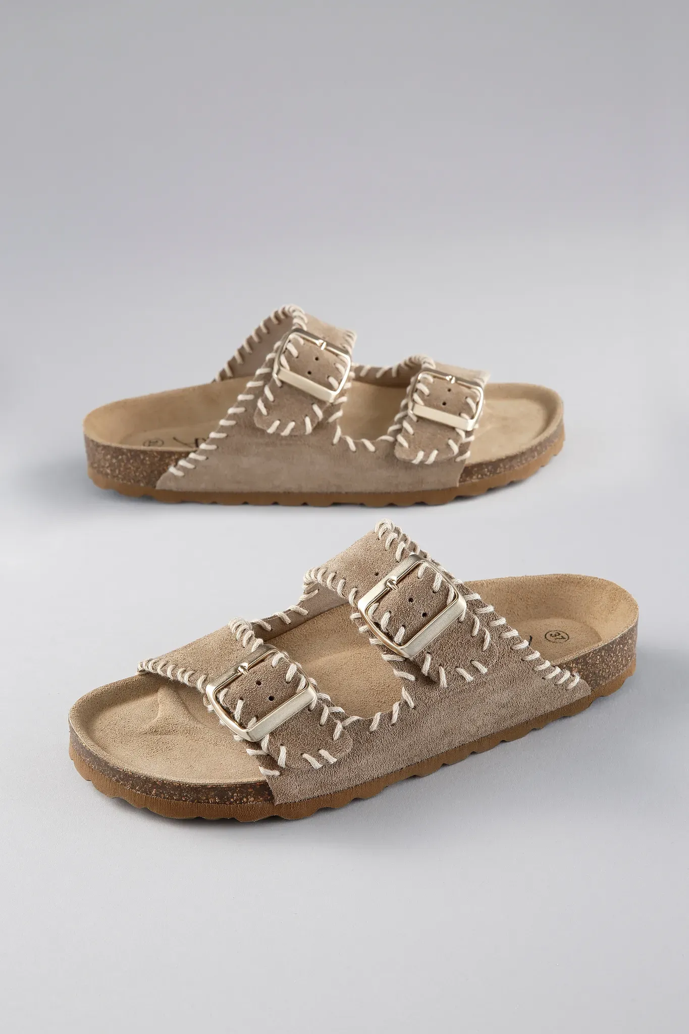 Pantolette ANISTON SHOES, Damen, Gr. 38, taupe, Veloursleder, unifarben, Schuhe Pantolette, Urlaubsschuh, Sommerschuh, Hausschuh - NEUE KOLLEKTION