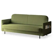 e-meubles Möblo Schlafsofa Grün, 3-Sitzer, 221x87x84 cm, Wohnzimmer Sofas - Couches, Schlafsofas