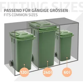 ML-Design Mülltonnenbox 2Er mit Pflanzdach 240L 132x80x124cm Anthrazit aus Stahl