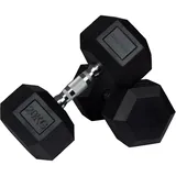 wuuhoo® Hexagon-Hanteln Dorian 2,5-27,5 kg Robuste, gummierte Gusseisen-Hanteln für Krafttraining zu Hause, ergonomischer Griff, perfekt fürs Homegym, auch als 2er-Set erhältlich 2 x 20 kg