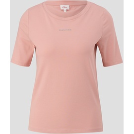 s.Oliver T-Shirt mit Label-Print, Rosa, 36