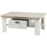 Lomadox Couchtisch 109cm in Pinie weiß und Oslo Pinie dunkel