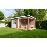 28mm WPC-Gartenhaus 560x280 cm Gerätehaus Hütte Schuppen Holzhaus Kunststoff Neu