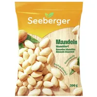 Seeberger Mandeln blanchiert 12er Pack: Große ganze Mandelkerne ohne Haut - reich an Vitaminen - knackige Kerne mit mild-süßlichem Aroma ohne Salz, vegan (12 x 200 g)