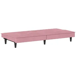 vidaXL Schlafsofa mit Getränkehaltern Rosa Samt