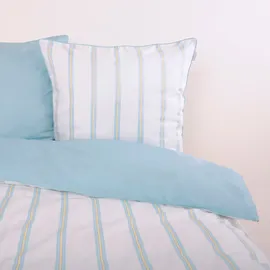 Tom Tailor Wendebettwäsche Classic Satin Stripes Gelb/Hellblau 155 x 220 cm + 80 x 80 cm